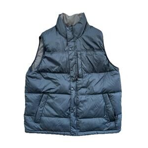 Ll Bean Puffer Goose Down Vest Large Mens Full Zip Sleeveless Pockets Black